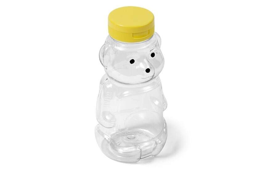 Bottle Tek 12 oz Bear-Shaped Clear Plastic Juice Bottle - with