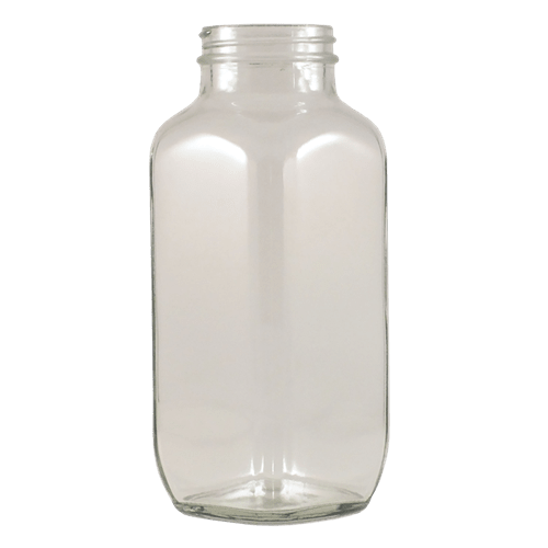Download 16 Oz French Square Bottles Glass Juice Bottles Kaufman Container