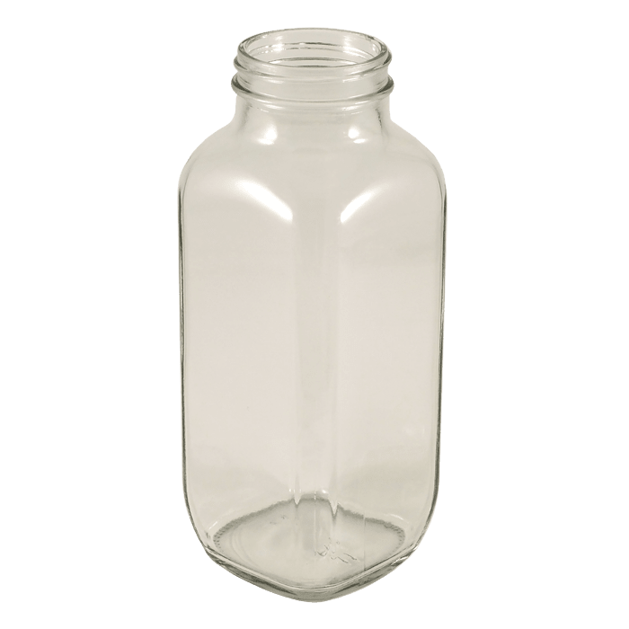 16oz (480ml) Flint (Clear) Glass French Square Bottle - 48-405