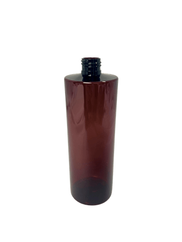 16_oz_Amber_PET_Plastic_Cylinder_Bottles